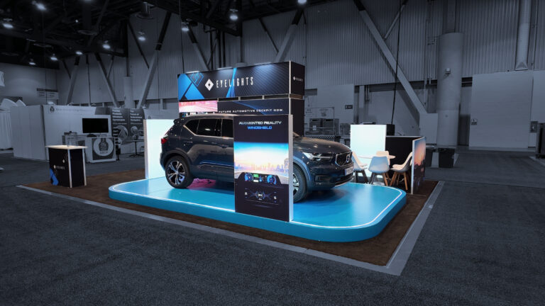 Stand d'exposition aux CES Las Vegas pour la société EYELIGHTS.