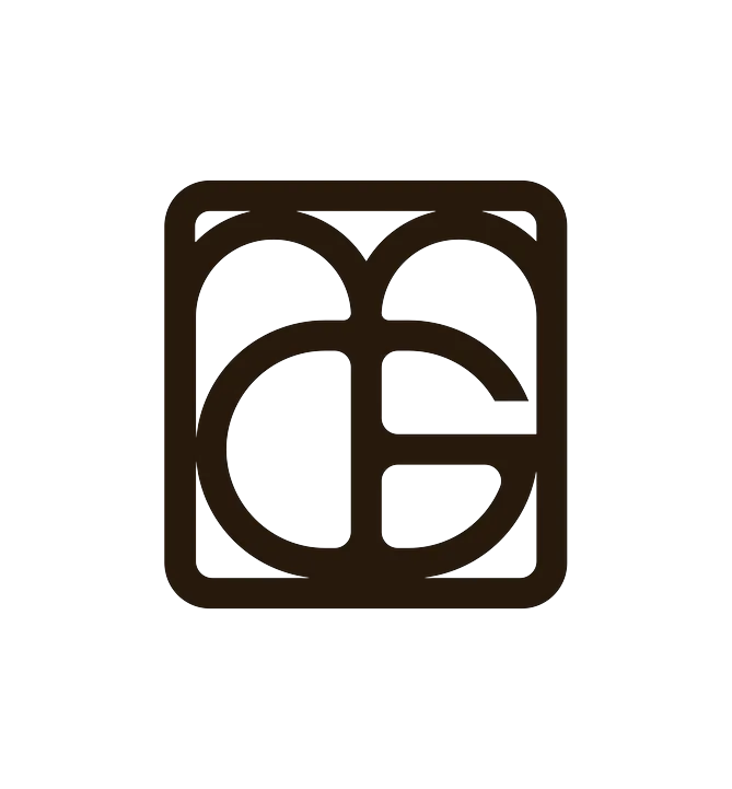 Logo Merci Gustave reprenant les lettres M et G en s'inspirant de la ferronnerie de la Tour Eiffel